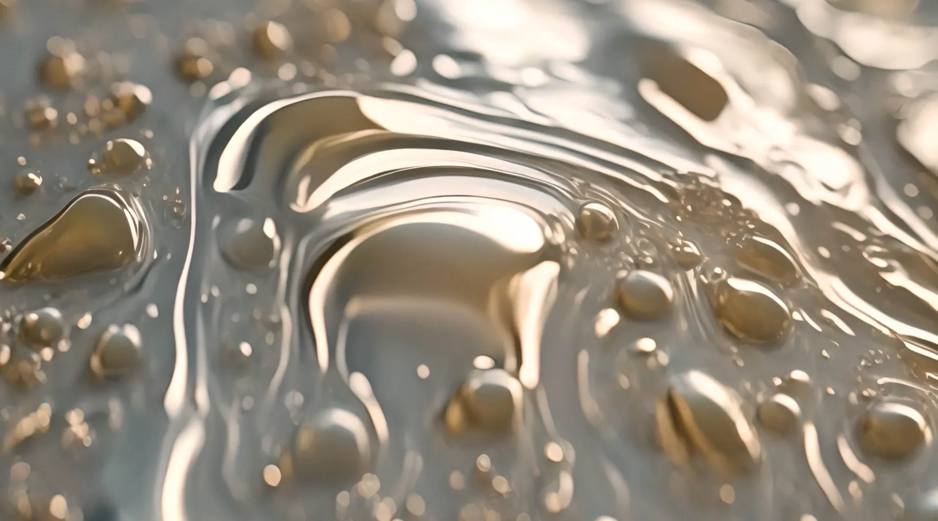 Reflective Gold and White Fluid Backdrop Video